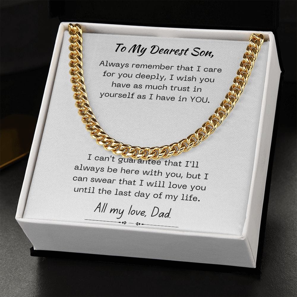 Amazon.com: To My Son Necklace, Mother to Son Necklace, Son Necklace From  Mom, Luxury Jewelry Gifts For My Son, Necklace Makes Unique Christmas,  Graduation, Birthday Gifts For Son, Cuban Chain Gift For