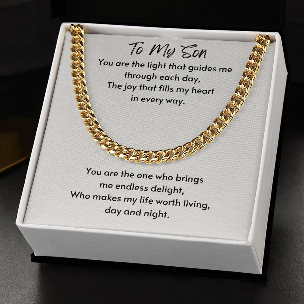 Gift For Son, Son Gifts from Mom and Dad, Mother and Son Necklace, Birthday Gift For My Son, Father Son Gifts, Cuban Link Chain Necklace