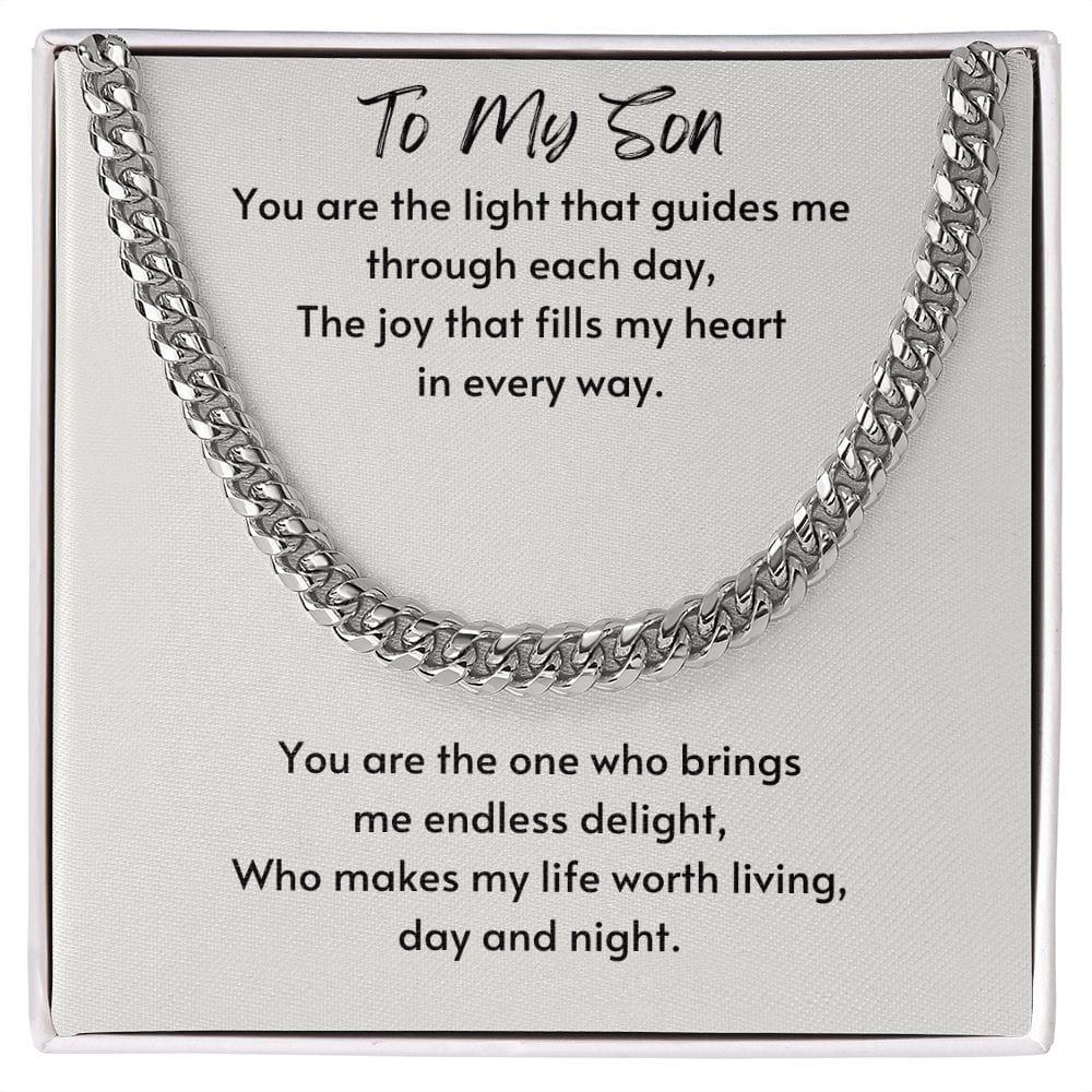 Gift For Son, Son Gifts from Mom and Dad, Mother and Son Necklace, Birthday Gift For My Son, Father Son Gifts, Cuban Link Chain Necklace