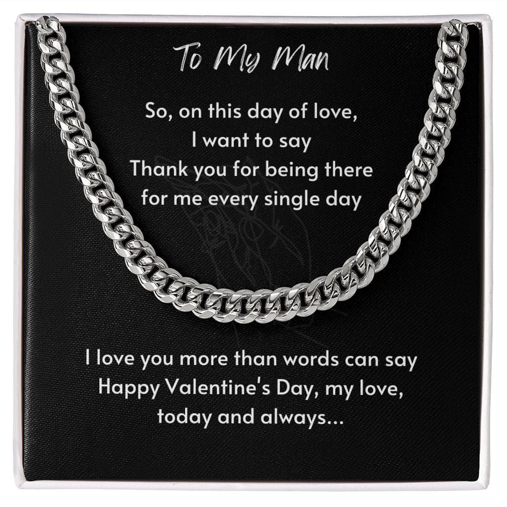 Gift For Soulmate, Valentine's Day Gift for Him, Unique Gift for Soulmate, Cuban Chain Necklace for Men