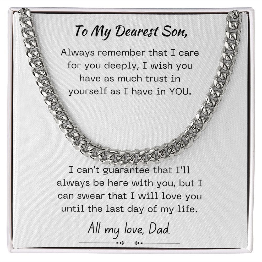 Gift For Son, Son Gifts from Mom and Dad, Mother and Son Necklace, Birthday Gift For My Son, Father Son Gifts, Cuban Link Chain Necklace