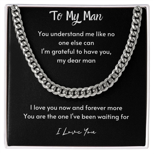 Gift For Soulmate, Valentine's Day Gift for Him, Unique Gift for Soulmate, Cuban Chain Necklace for Men