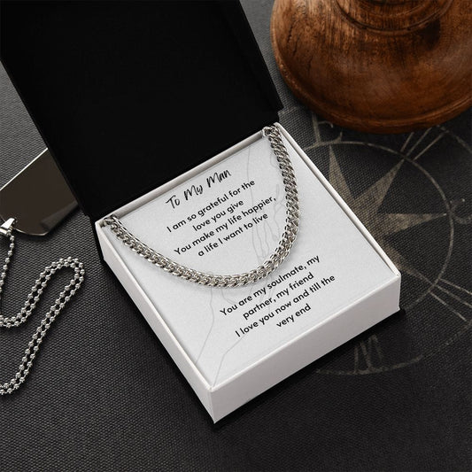 Gift For Soulmate, Valentine's Day Gift for Him, Unique Gift for Soulmate, Cuban Chain Necklace for Men