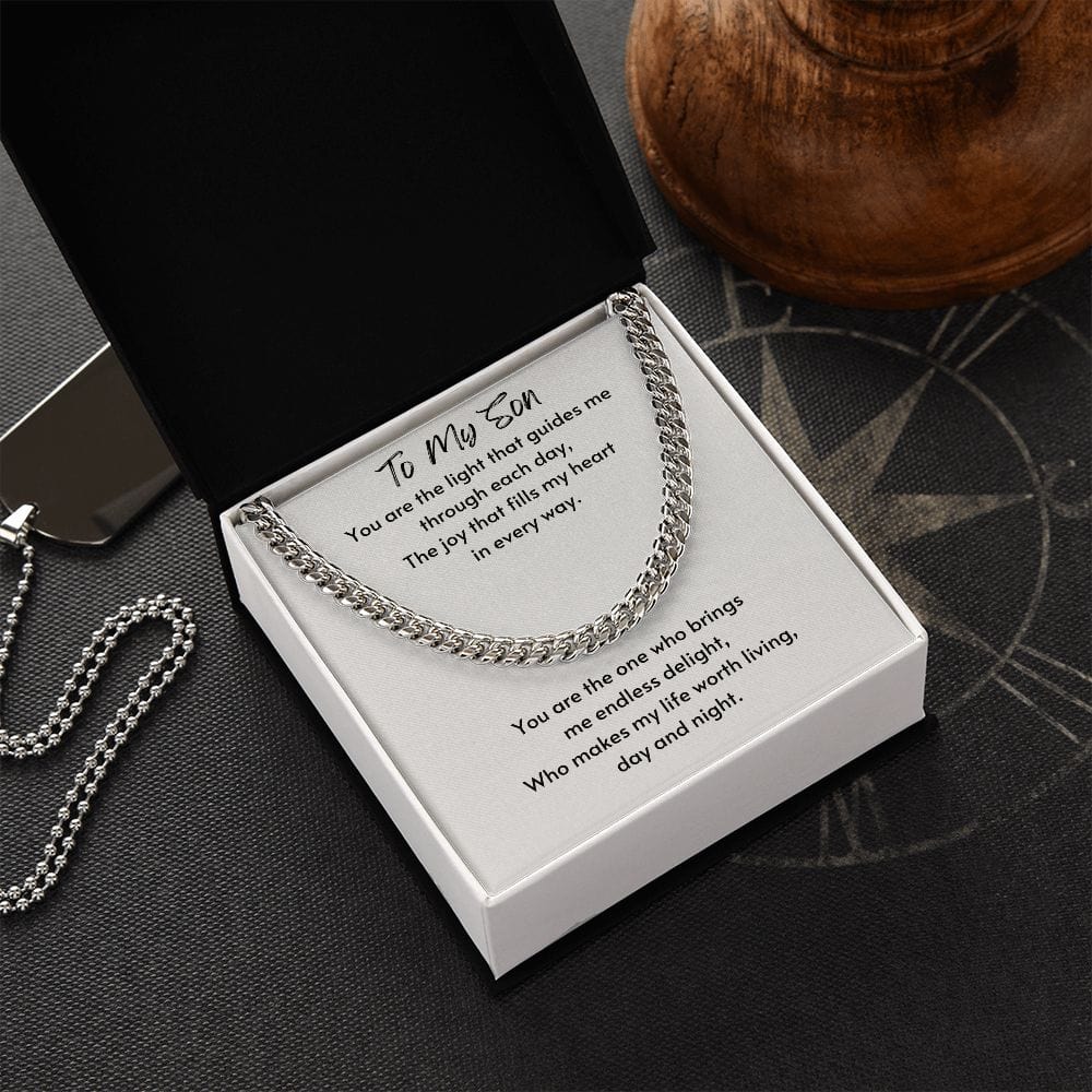 Gift For Son, Son Gifts from Mom and Dad, Mother and Son Necklace, Birthday Gift For My Son, Father Son Gifts, Cuban Link Chain Necklace