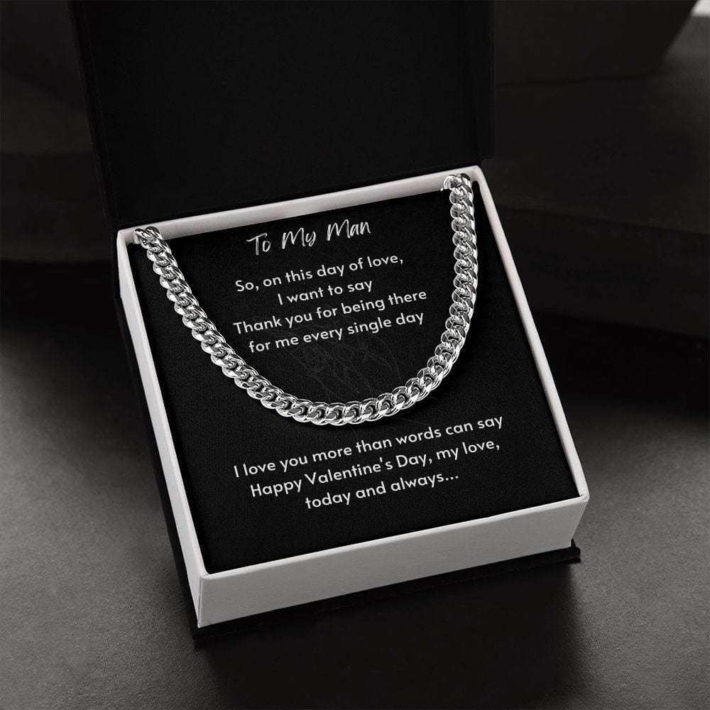 Gift For Soulmate, Valentine's Day Gift for Him, Unique Gift for Soulmate, Cuban Chain Necklace for Men