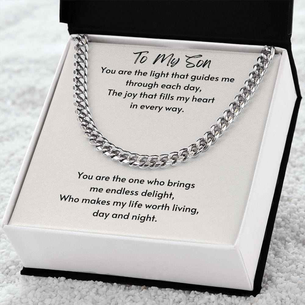 Gift For Son, Son Gifts from Mom and Dad, Mother and Son Necklace, Birthday Gift For My Son, Father Son Gifts, Cuban Link Chain Necklace