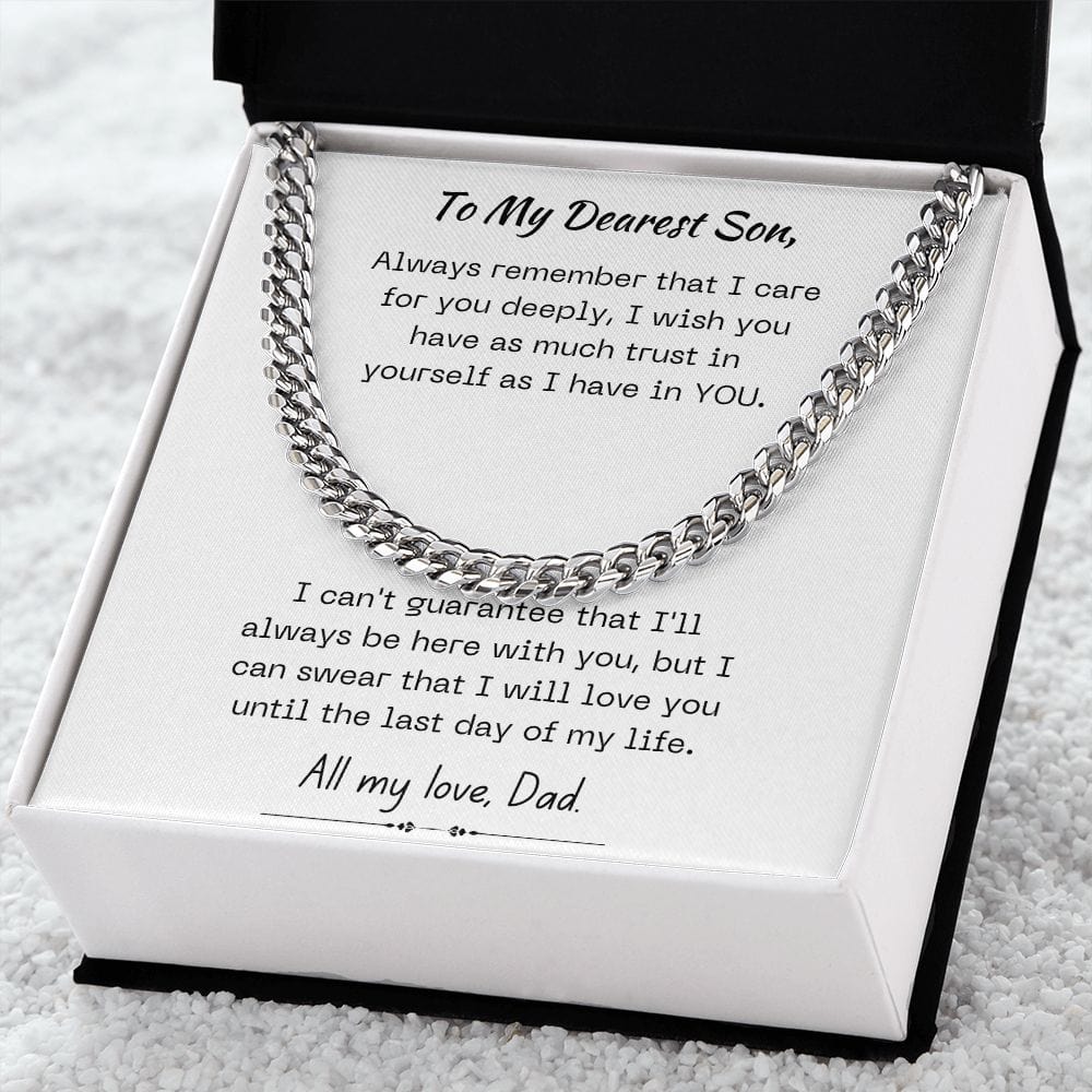 Gift For Son, Son Gifts from Mom and Dad, Mother and Son Necklace, Birthday Gift For My Son, Father Son Gifts, Cuban Link Chain Necklace
