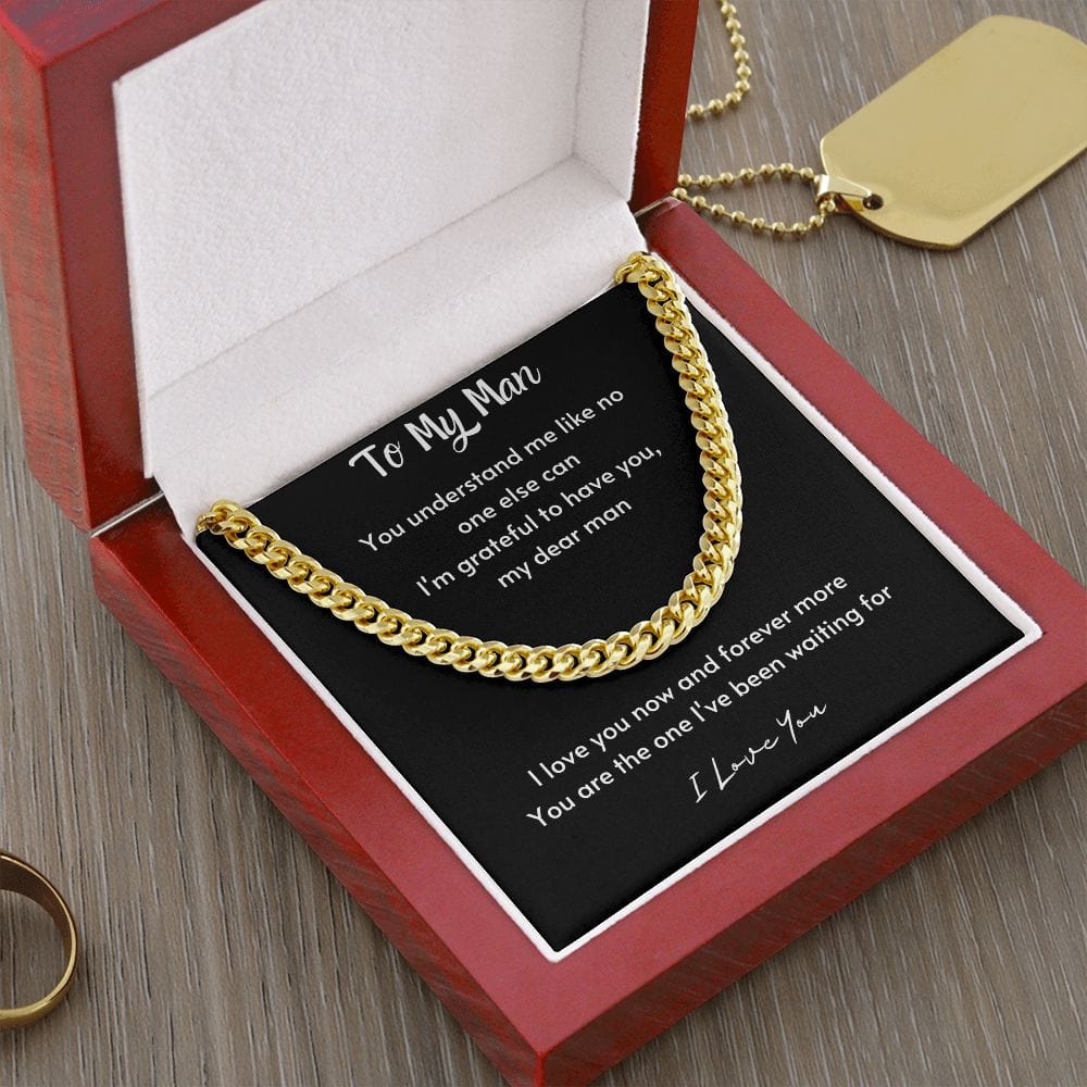 Gift For Soulmate, Valentine's Day Gift for Him, Unique Gift for Soulmate, Cuban Chain Necklace for Men