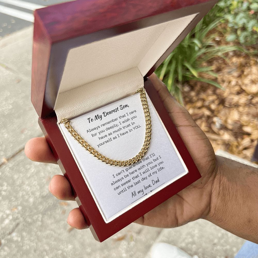 Gift For Son, Son Gifts from Mom and Dad, Mother and Son Necklace, Birthday Gift For My Son, Father Son Gifts, Cuban Link Chain Necklace