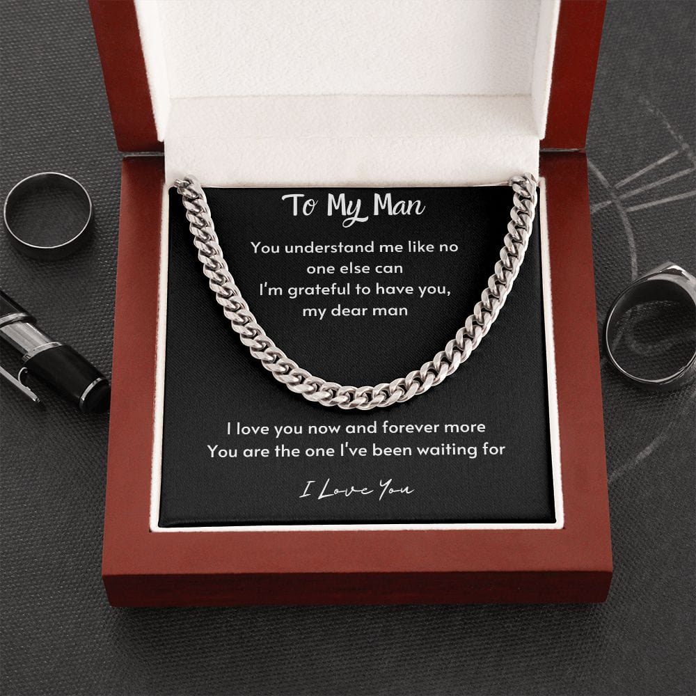 Gift For Soulmate, Valentine's Day Gift for Him, Unique Gift for Soulmate, Cuban Chain Necklace for Men