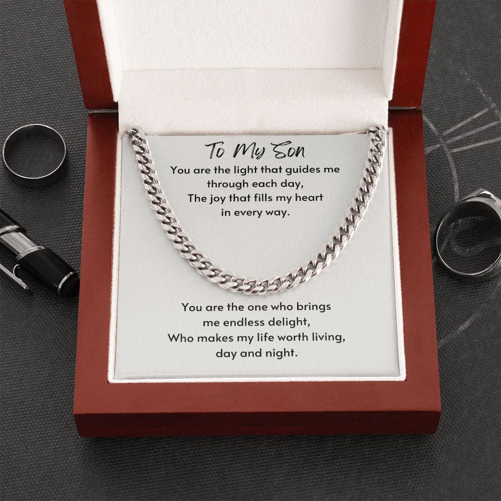 Gift For Son, Son Gifts from Mom and Dad, Mother and Son Necklace, Birthday Gift For My Son, Father Son Gifts, Cuban Link Chain Necklace