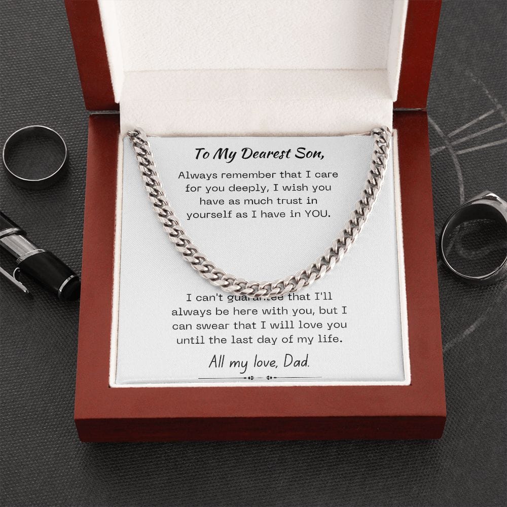 Gift For Son, Son Gifts from Mom and Dad, Mother and Son Necklace, Birthday Gift For My Son, Father Son Gifts, Cuban Link Chain Necklace