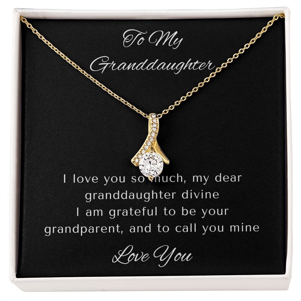 Granddaughter Gifts From Grandma, Granddaughter Birthday Message Card Necklace From Grandmother or Grandpa, Alluring Beauty Necklace