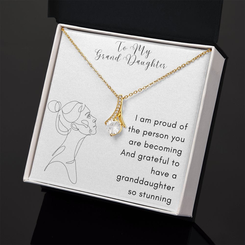 Gift For Granddaughter, Alluring Beauty Necklace Present with Message Card and Gift Box