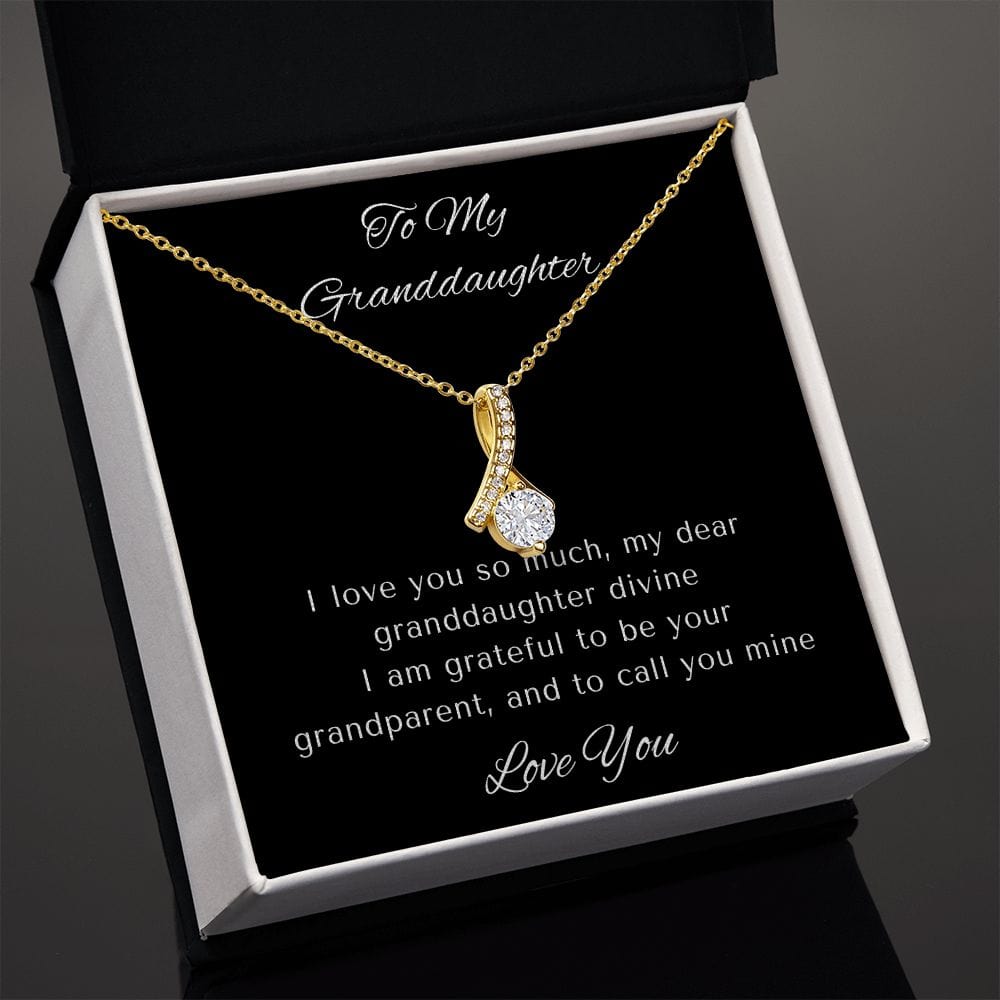 Granddaughter Gifts From Grandma, Granddaughter Birthday Message Card Necklace From Grandmother or Grandpa, Alluring Beauty Necklace