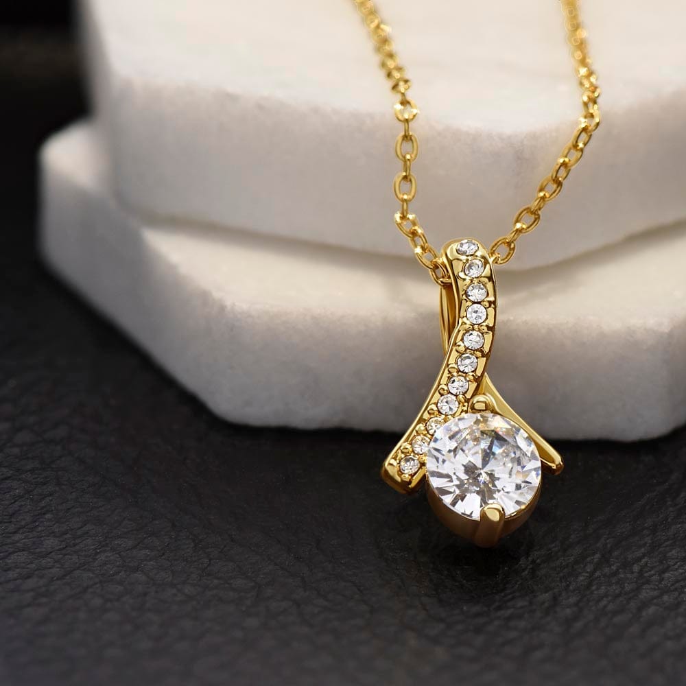 Granddaughter Gifts From Grandma, Granddaughter Birthday Message Card Necklace From Grandmother or Grandpa, Alluring Beauty Necklace Present with Message Card and Gift Box