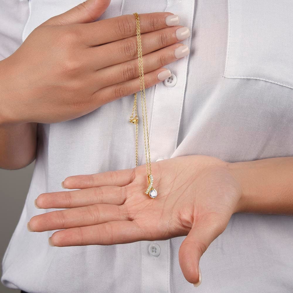 Gift For Granddaughter, Alluring Beauty Necklace Present with Message Card and Gift Box