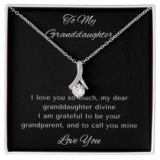 Granddaughter Gifts From Grandma, Granddaughter Birthday Message Card Necklace From Grandmother or Grandpa, Alluring Beauty Necklace