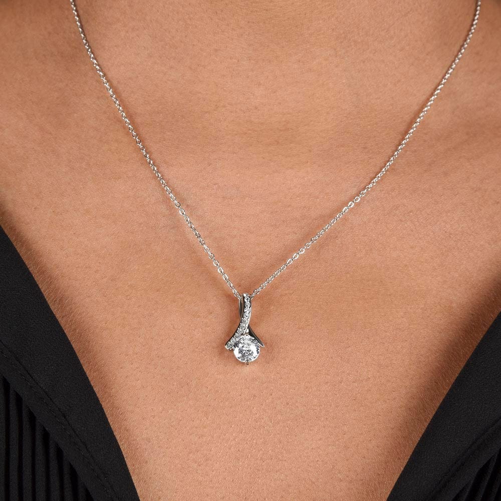 Granddaughter Gifts From Grandma, Granddaughter Birthday Message Card Necklace From Grandmother or Grandpa, Alluring Beauty Necklace Present with Message Card and Gift Box