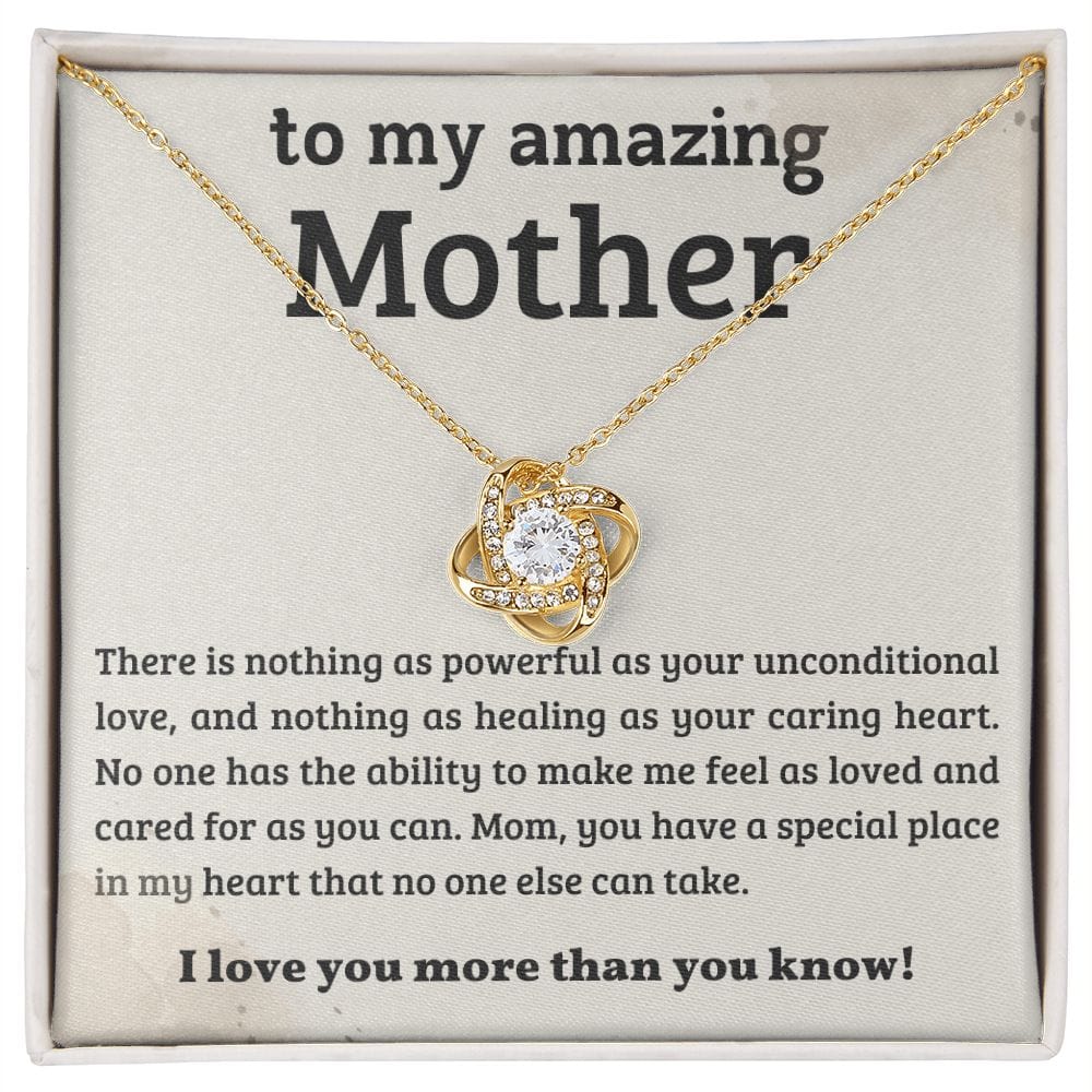 Gift For Mom - Special Place In My Heart, Love Knot Necklace Gift.