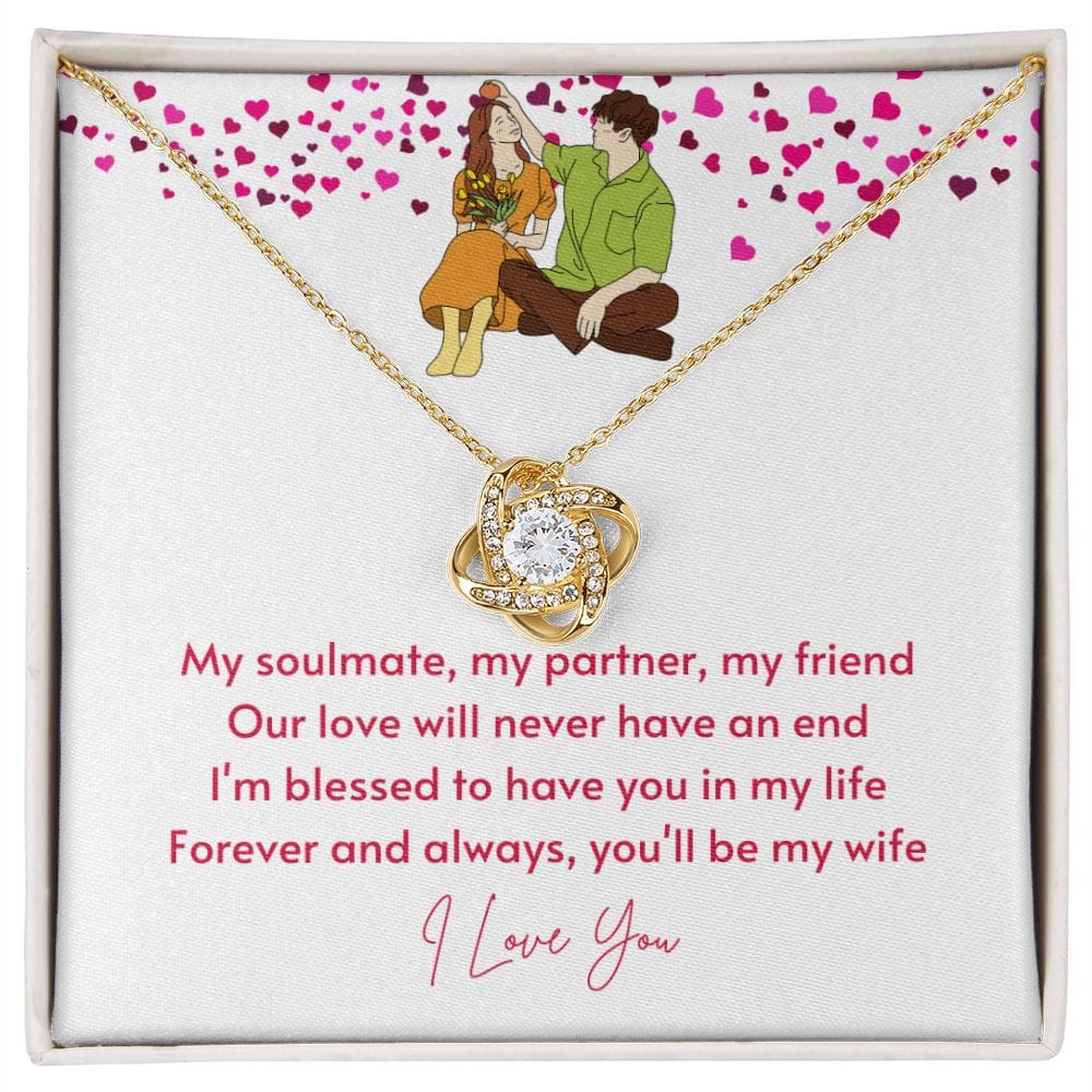 A Sentimental Necklace Gift for Your Beloved Wife with Message Card and Elegant Gift Box
