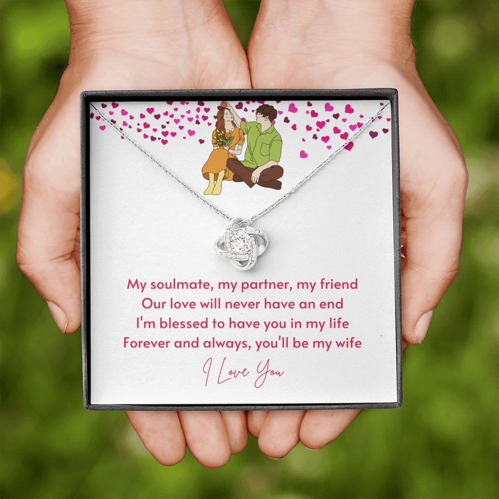 A Sentimental Necklace Gift for Your Beloved Wife with Message Card and Elegant Gift Box