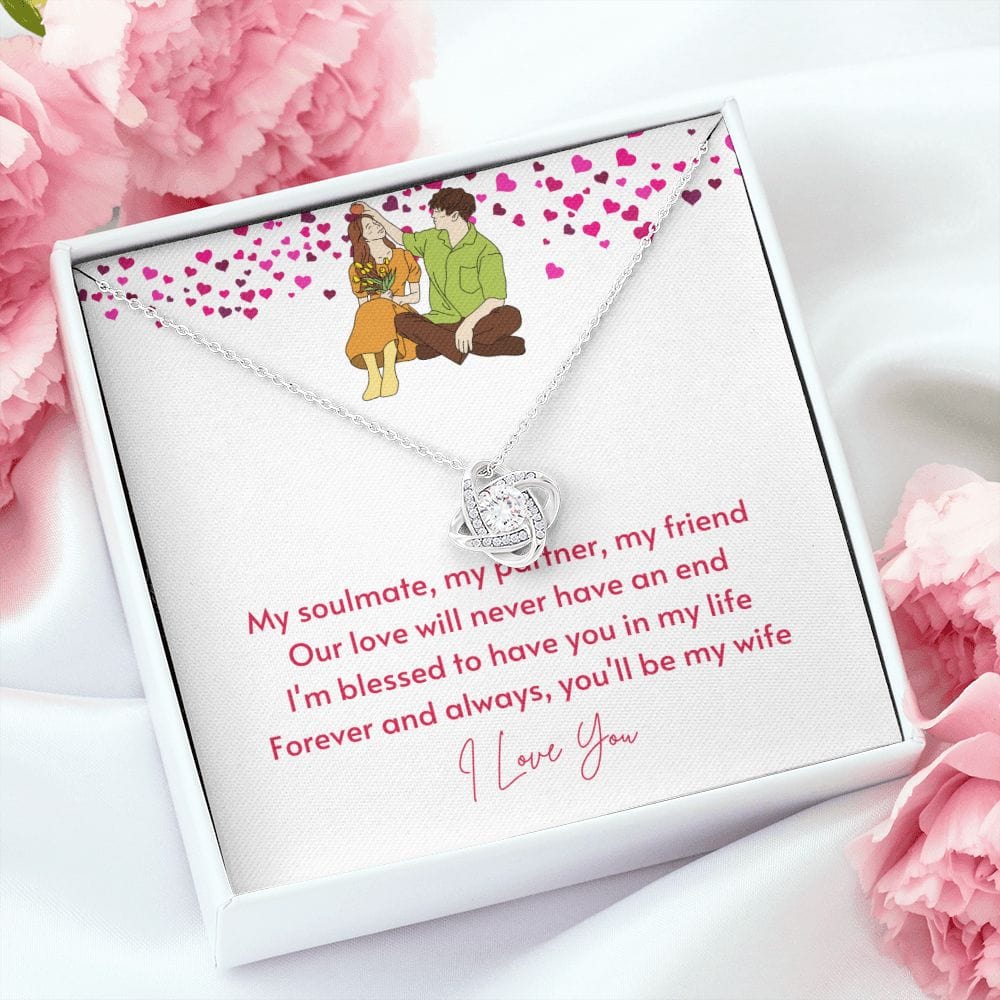A Sentimental Necklace Gift for Your Beloved Wife with Message Card and Elegant Gift Box