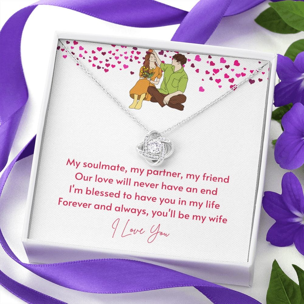 A Sentimental Necklace Gift for Your Beloved Wife with Message Card and Elegant Gift Box