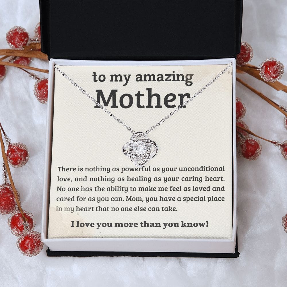 Gift For Mom - Special Place In My Heart, Love Knot Necklace Gift.