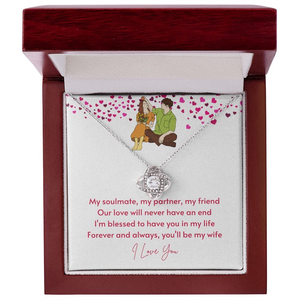 A Sentimental Necklace Gift for Your Beloved Wife with Message Card and Elegant Gift Box
