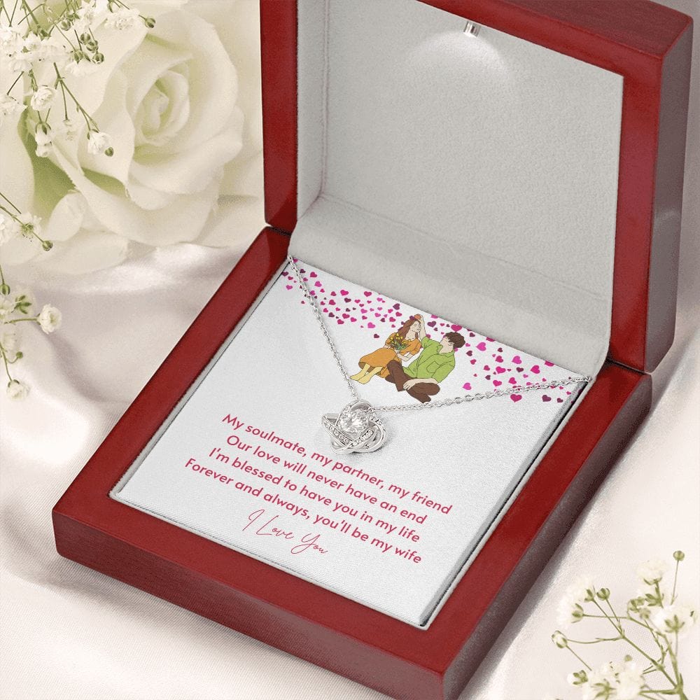A Sentimental Necklace Gift for Your Beloved Wife with Message Card and Elegant Gift Box