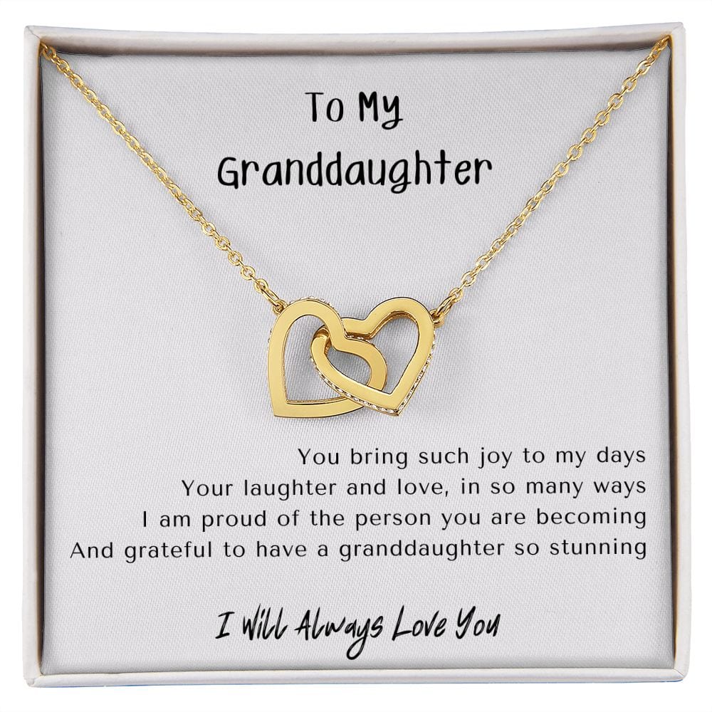 Gift for Granddaughter, Granddaughter Gifts from Grandma and Grandpa, Granddaughter Birthday Gift, Interlock Heart Necklace