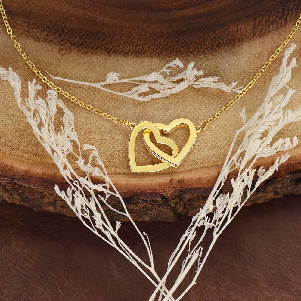 Gift For Mom - You Are My First Friend, Interlocking Hearts Necklace.
