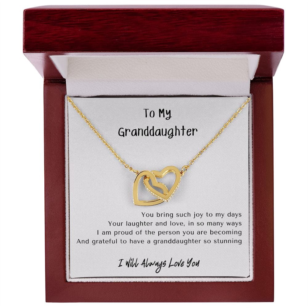 Gift for Granddaughter, Granddaughter Gifts from Grandma and Grandpa, Granddaughter Birthday Gift, Interlock Heart Necklace