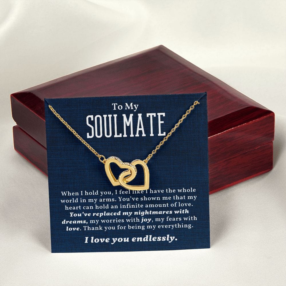 A Sentimental Necklace Gift for Your Soulmate with Message Card and Elegant Gift Box - When I Hold You
