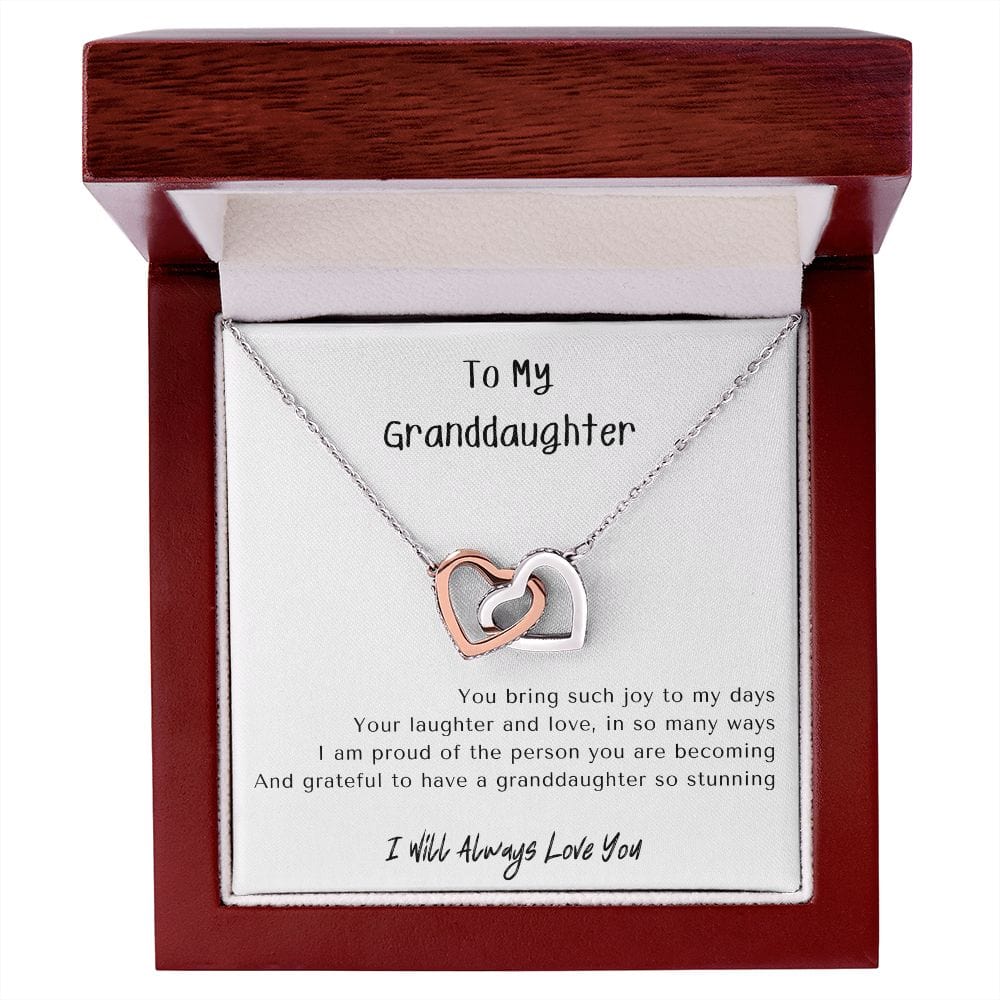 Gift for Granddaughter, Granddaughter Gifts from Grandma and Grandpa, Granddaughter Birthday Gift, Interlock Heart Necklace