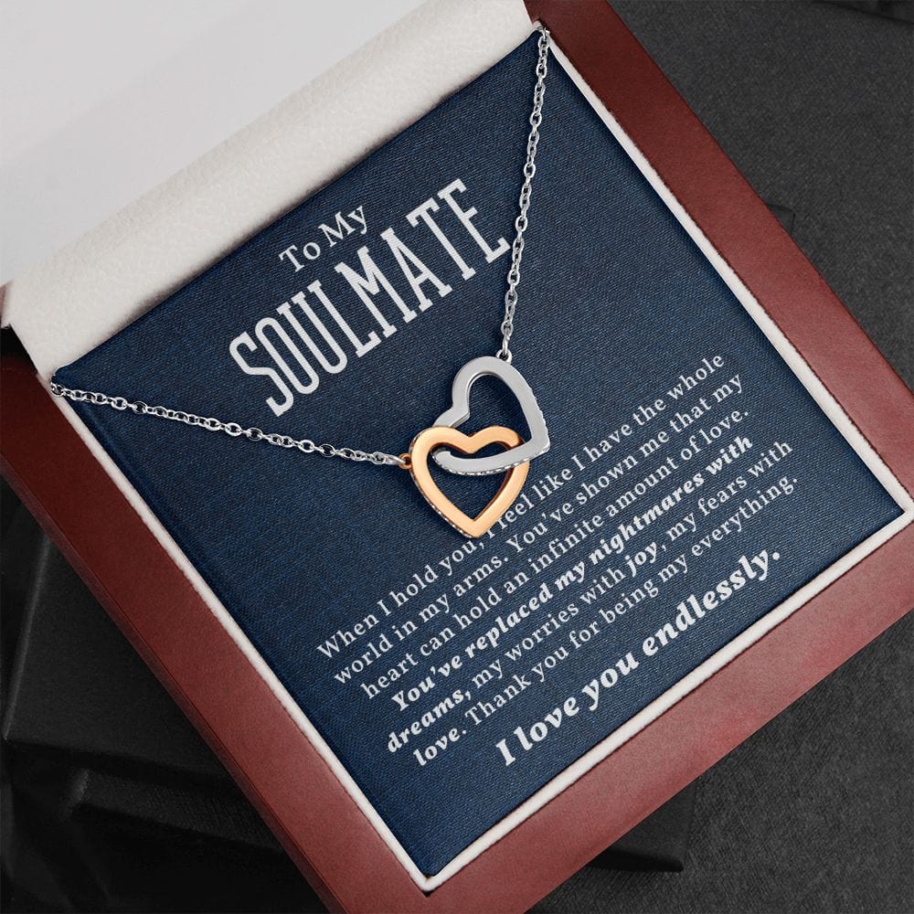 A Sentimental Necklace Gift for Your Soulmate with Message Card and Elegant Gift Box - When I Hold You