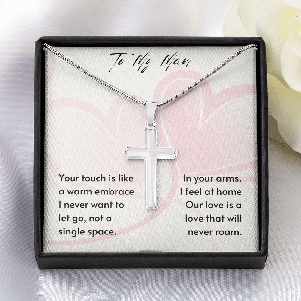 Gift For Soulmate, Valentine's Day Gift for Him, Unique Gift for Soulmate, Faith Cross Necklace for Men