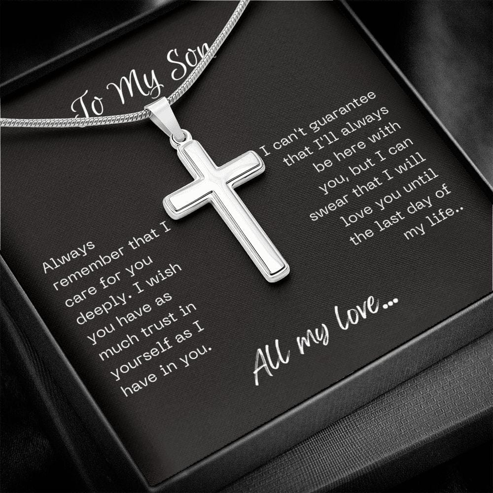 Happy Easter Faith Cross Necklace To My Son from Mom or Dad