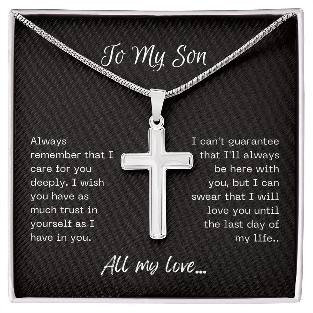 Happy Easter Faith Cross Necklace To My Son from Mom or Dad