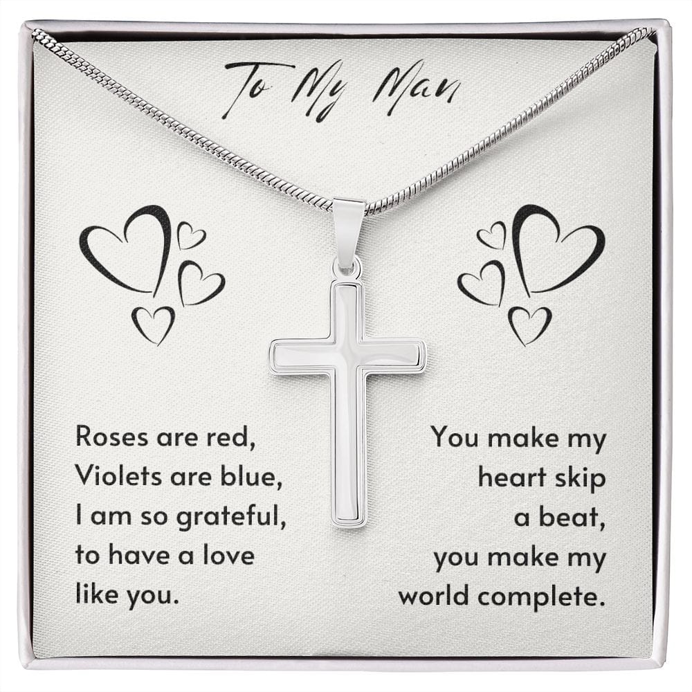 Gift For Soulmate, Valentine's Day Gift for Him, Unique Gift for Soulmate, Faith Cross Necklace for Men