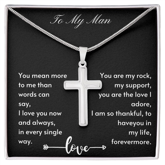 Gift For Soulmate, Valentine's Day Gift for Him, Unique Gift for Soulmate, Faith Cross Necklace for Men