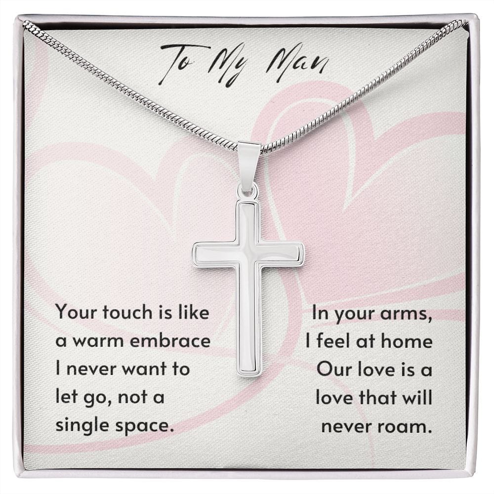 Gift For Soulmate, Valentine's Day Gift for Him, Unique Gift for Soulmate, Faith Cross Necklace for Men