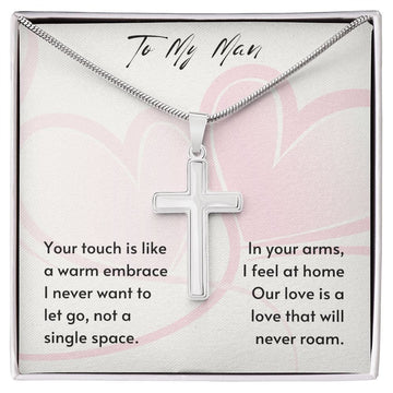 Gift For Soulmate, Valentine's Day Gift for Him, Unique Gift for Soulmate, Faith Cross Necklace for Men