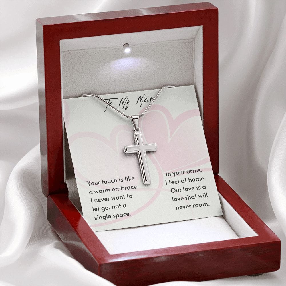 Gift For Soulmate, Valentine's Day Gift for Him, Unique Gift for Soulmate, Faith Cross Necklace for Men