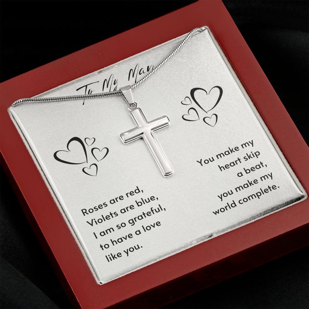 Gift For Soulmate, Valentine's Day Gift for Him, Unique Gift for Soulmate, Faith Cross Necklace for Men