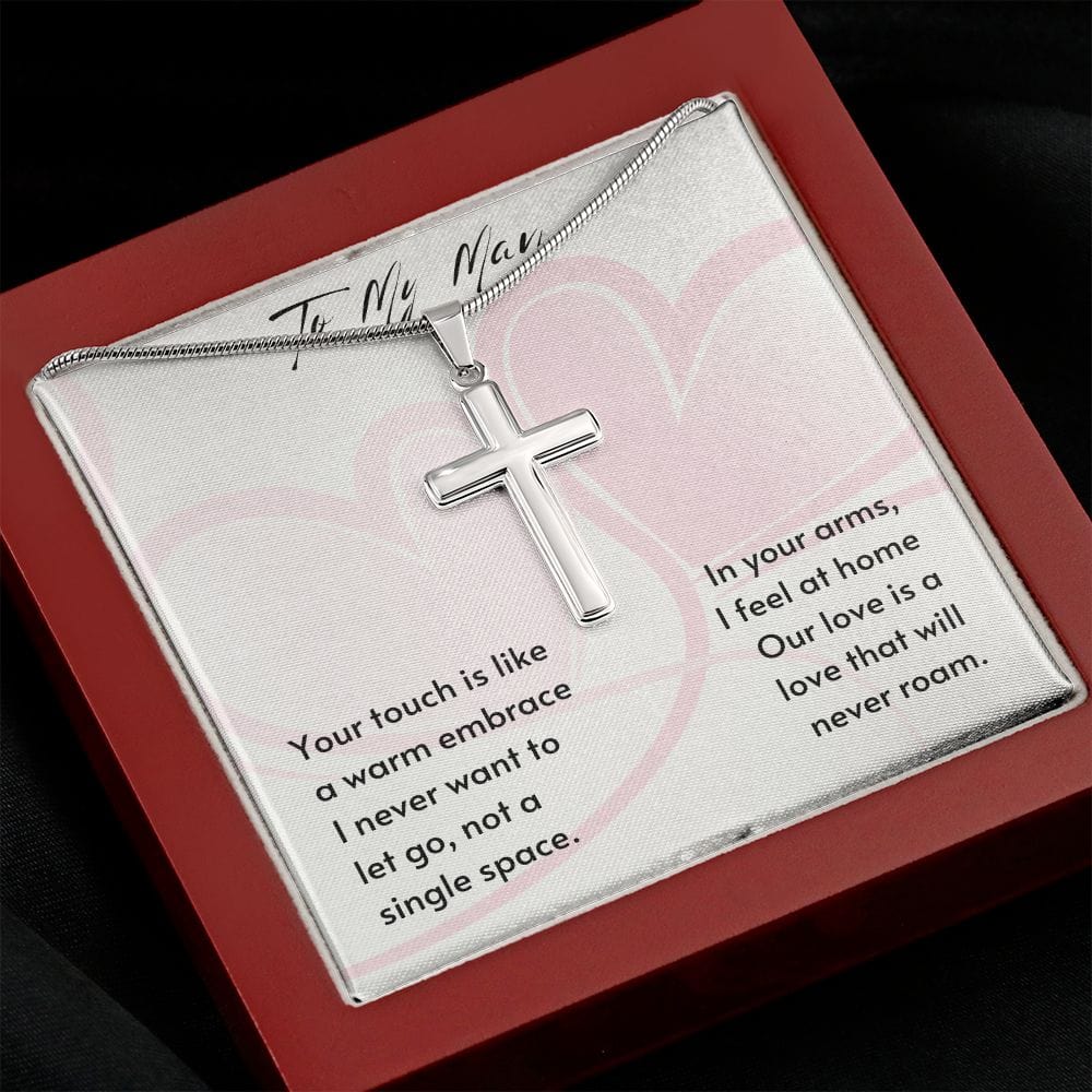 Gift For Soulmate, Valentine's Day Gift for Him, Unique Gift for Soulmate, Faith Cross Necklace for Men