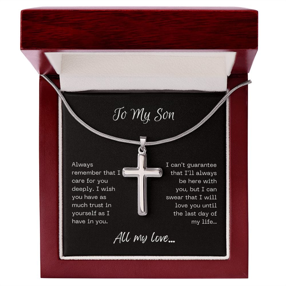 Happy Easter Faith Cross Necklace To My Son from Mom or Dad