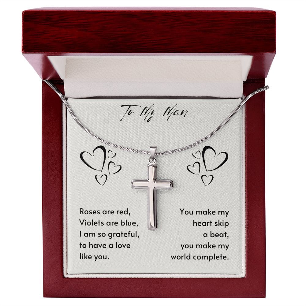 Gift For Soulmate, Valentine's Day Gift for Him, Unique Gift for Soulmate, Faith Cross Necklace for Men