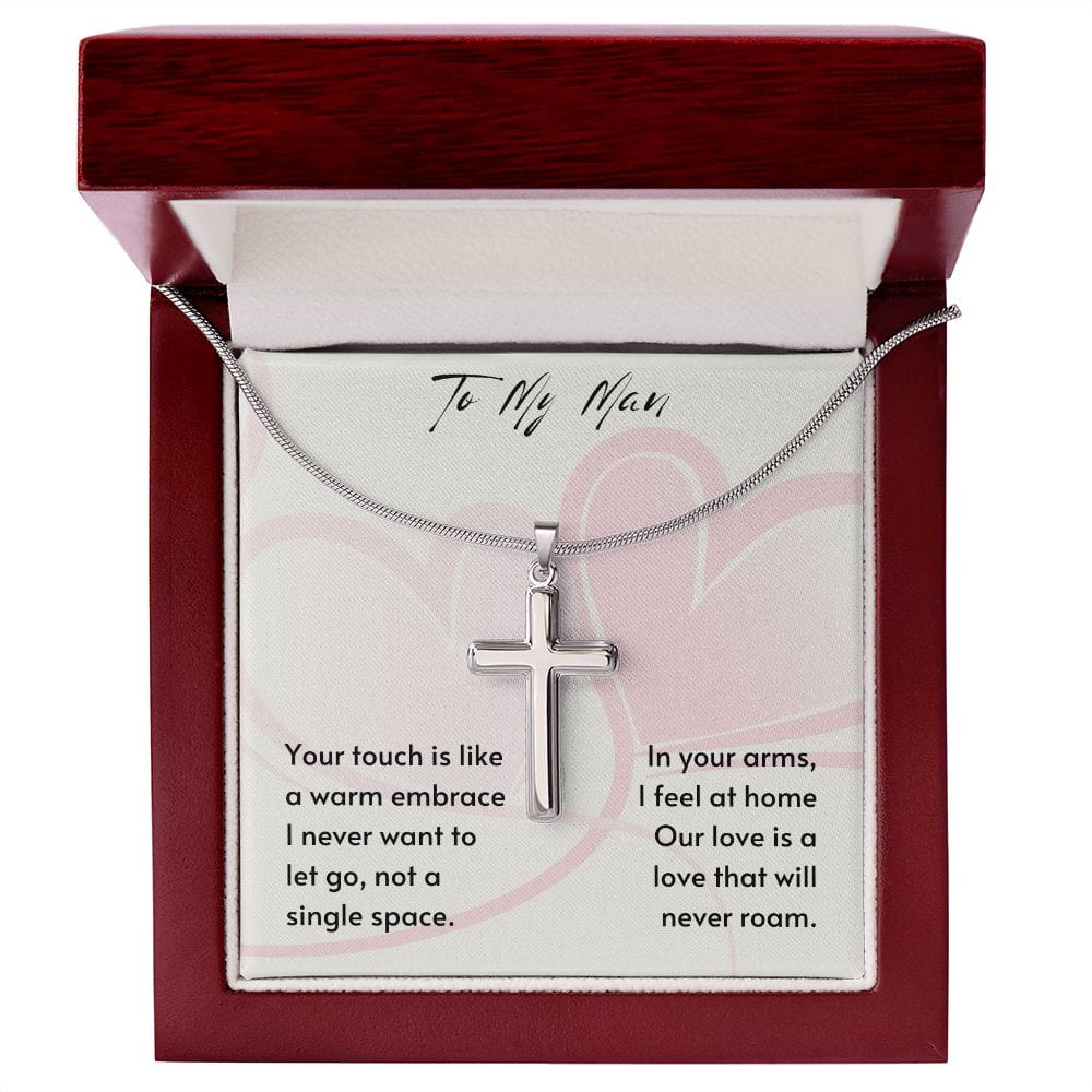 Gift For Soulmate, Valentine's Day Gift for Him, Unique Gift for Soulmate, Faith Cross Necklace for Men